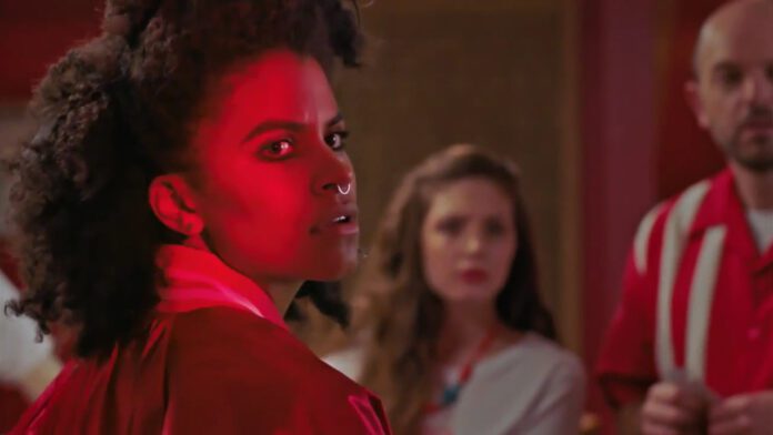 Zazie Beetz in Slice (2018), one of the horror movies coming to Netflix for Halloween 2026