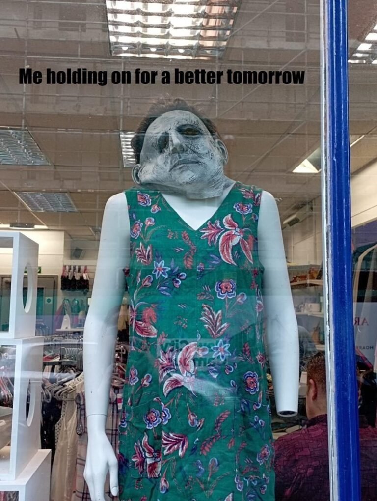 This mannequin has seen things. Like Monday.