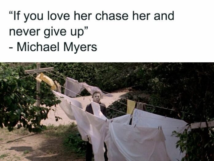 Michael Myers meme about love advice