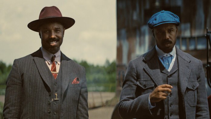 Michael B. Jordan as twin brothers in Sinners