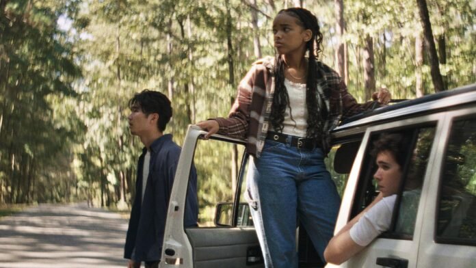 Phinehas Yoon, Akira Jackson and Noah Toth in a scene from the horror film It Ends