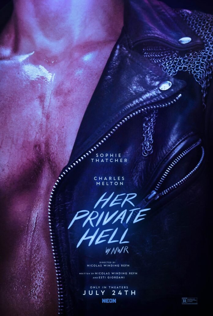 Official poster for Her Private Hell starring Sophie Thatcher and Charles Melton.